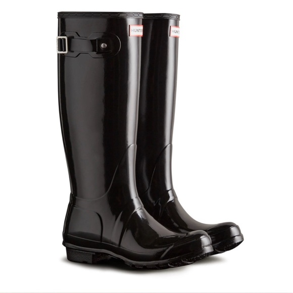 Hunter black Tall Rain Boots - Picture 1 of 3